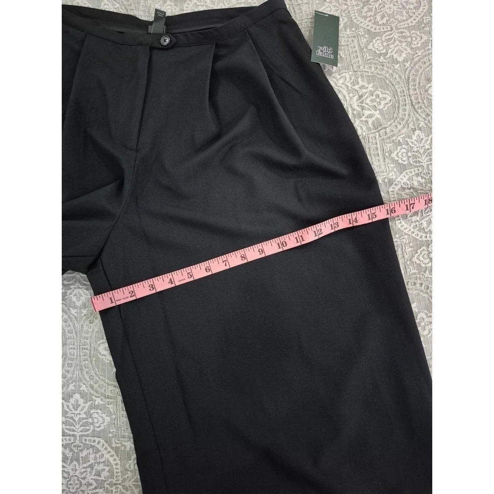 Wild Fable Black Wide Leg Pleated Trousers High Rise Pants Size‎ Medium NEW